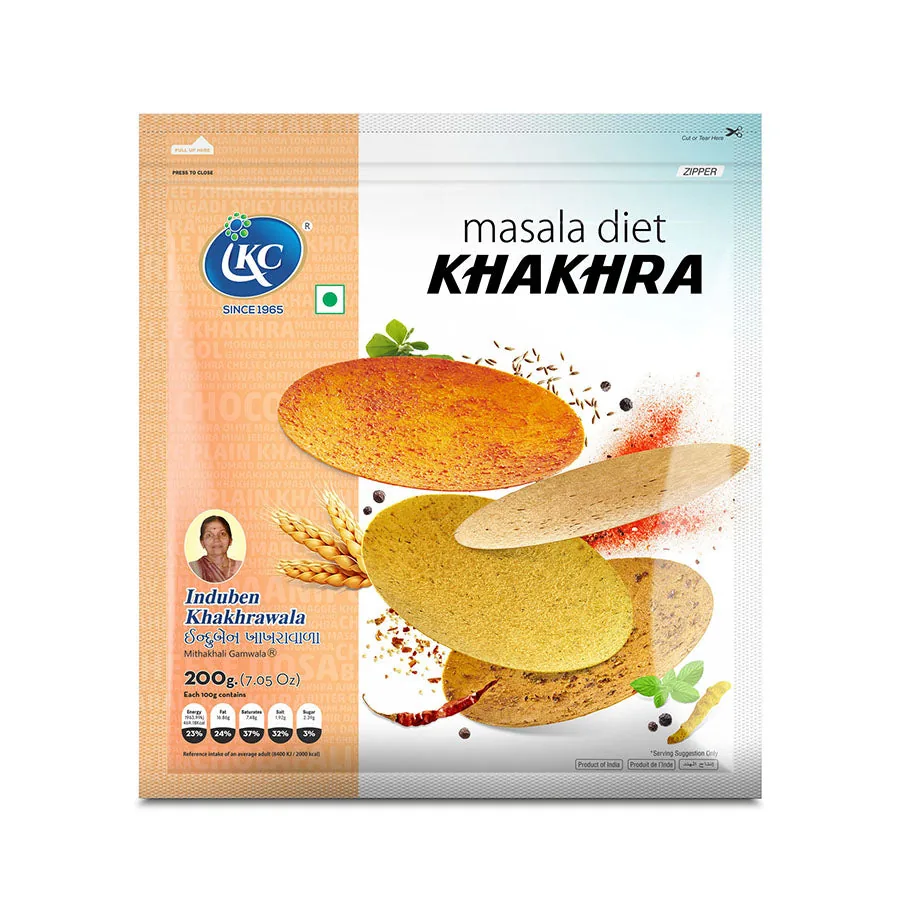 Induben Khakhrawala Masala Diet Khakhra | Roasted Gujarati Snack | Spice Infused Whole Wheat Crisp-1
