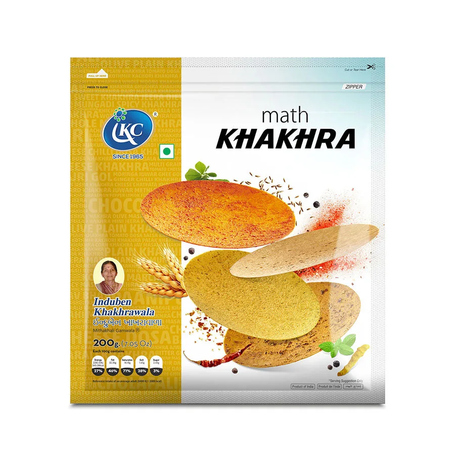 Induben Khakhrawala Math Khakhra | Roasted Gujarati Snack | Traditional Crispy Flatbread 200 gm