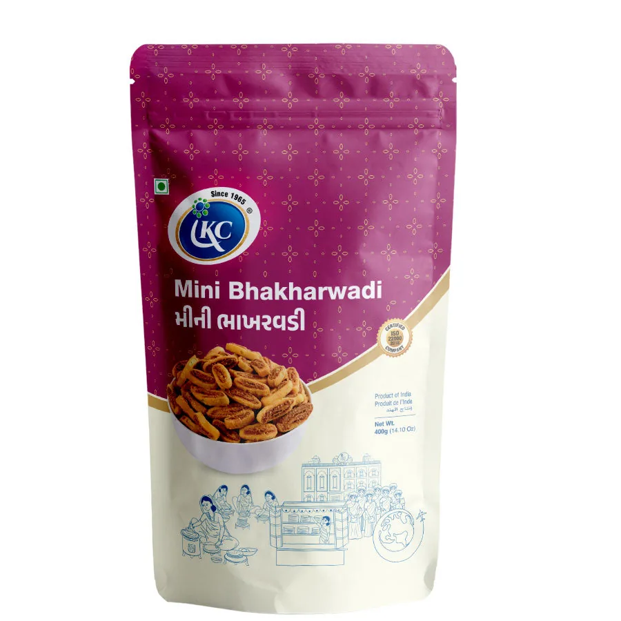 Induben Khakhrawala Mini Bhakharwadi | Traditional Savoury Farsan | Bite-Sized Crispy Spirals 400 gm