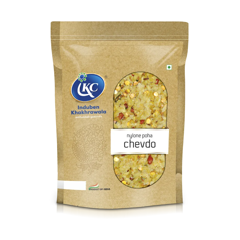 Induben Khakhrawala Nylon Poha Chevdo | Traditional Gujarati Snack | Light & Crispy Namkeen 250 gm