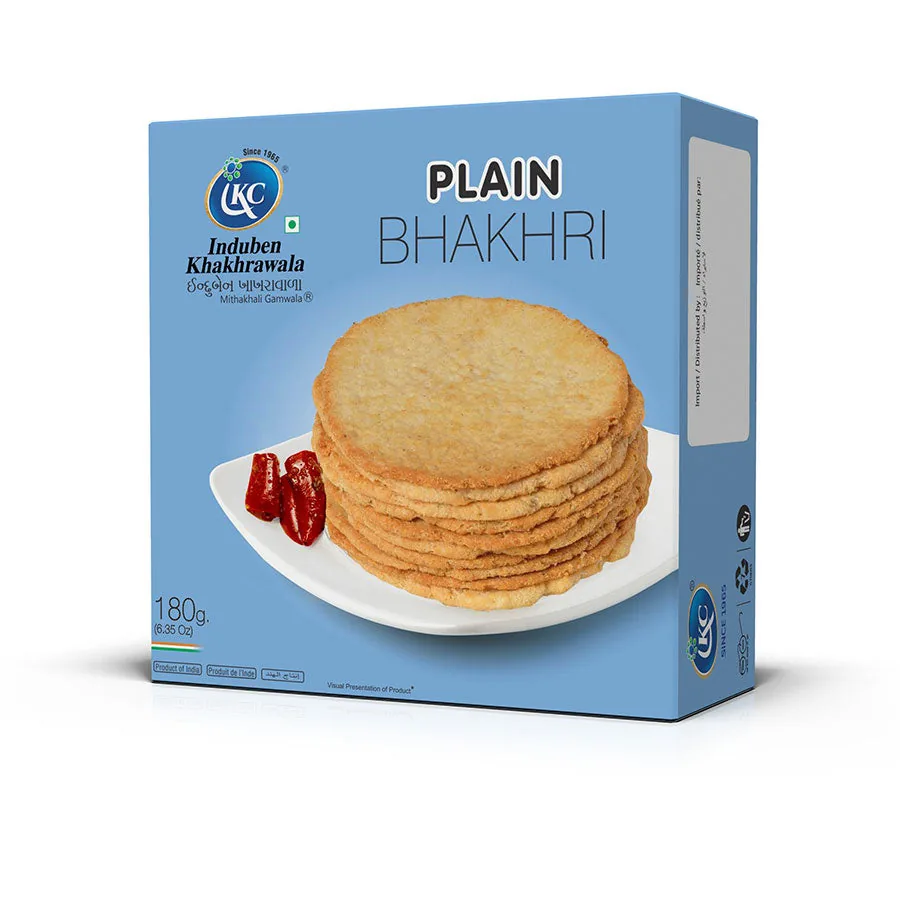 Induben Khakhrawala Plain Bhakhari | Traditional Wheat Flatbread | Slow-Roasted Gujarati Snack 180 gm