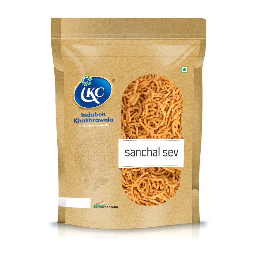 Induben Khakhrawala Sanchal Sev | Crispy Besan Namkeen | Authentic Black Salt Spiced Snack 200 gm