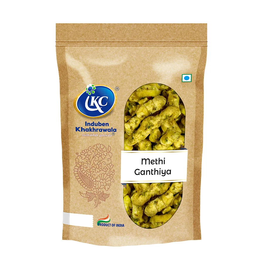 Induben Khakhrawala Special Methi Ganthiya | Traditional Gujarati Snack | Fresh Fenugreek Taste 200 gm