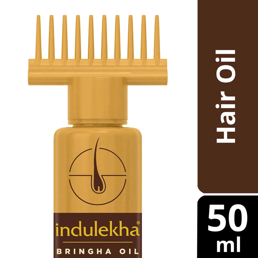Indulekha Bhringa Hair Oil | Ayurvedic Medicine for Hair Fall Control | Selfie Bottle Applicator-2