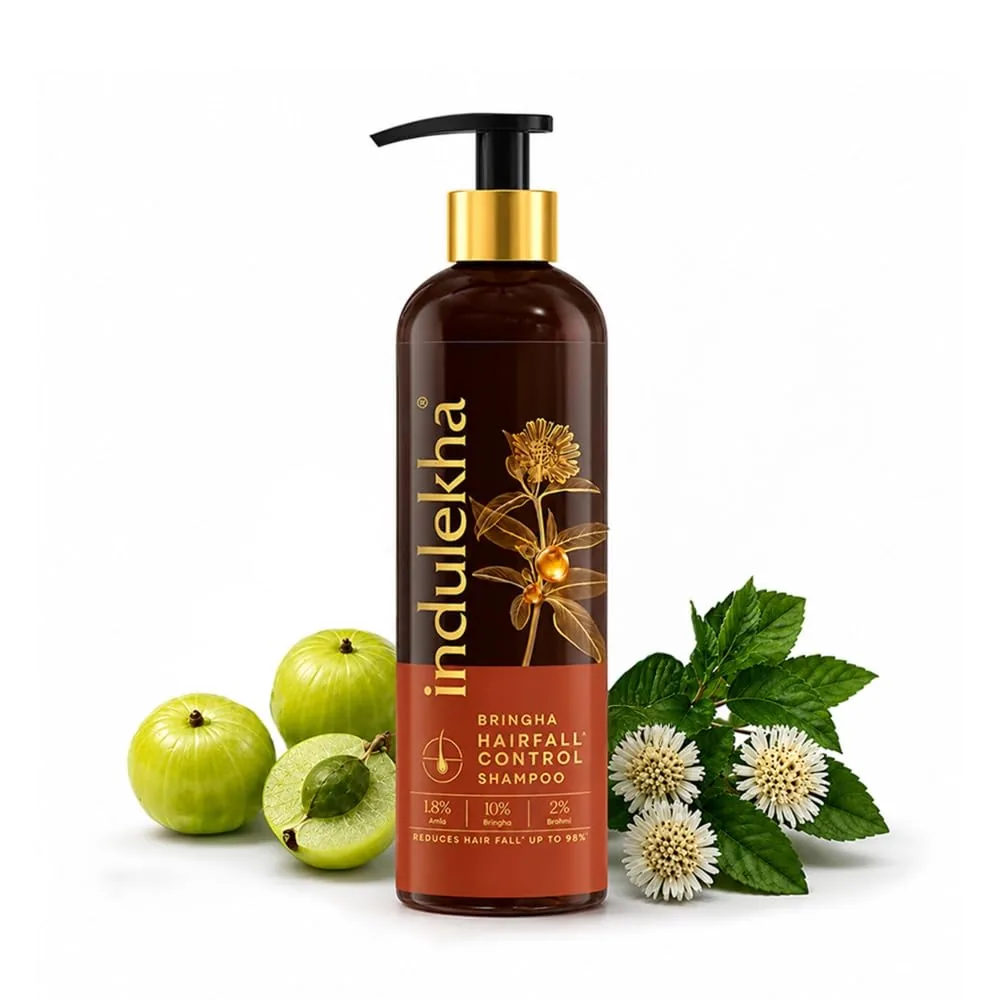 Indulekha Bringha Anti Hair Fall Shampoo | Ayurvedic Hair Cleanser | Bringharaj & Amla Formula