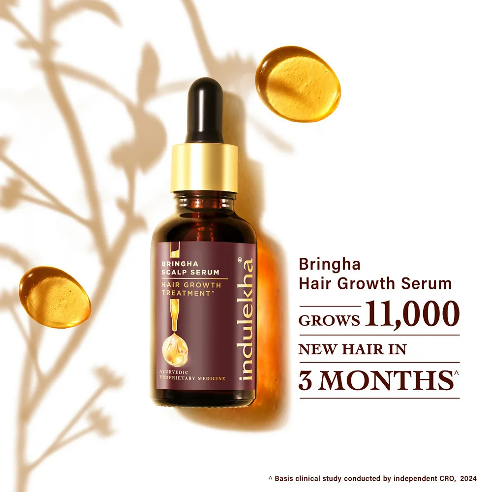 Indulekha Bringha Hair Growth Treatment Scalp Serum | Ayurvedic Leave-In Formula | Natural Hair Fall Control-3