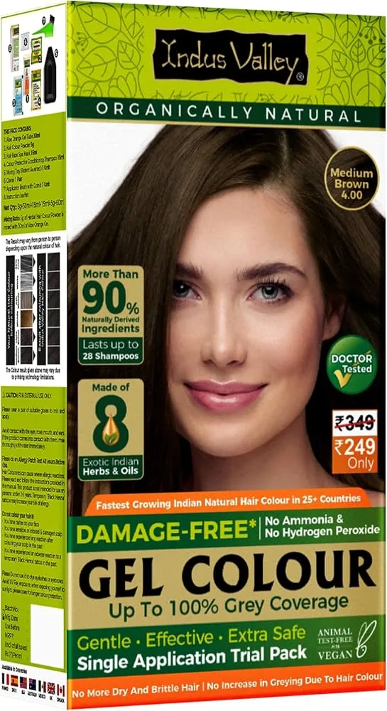 Indus Valley Damage-Free Gel Hair Color | Semi-Permanent Hair Dye | Ammonia & PPD Free