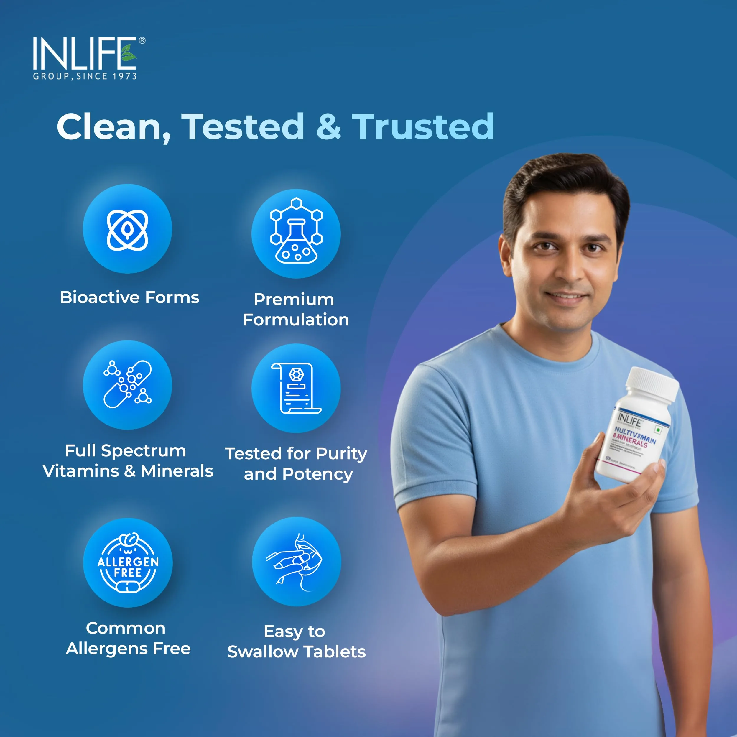 Inlife Multivitamin And Minerals Tablets | Daily Multinutrient Formula | With Prebiotics, Probiotics & Herbal Extracts-5