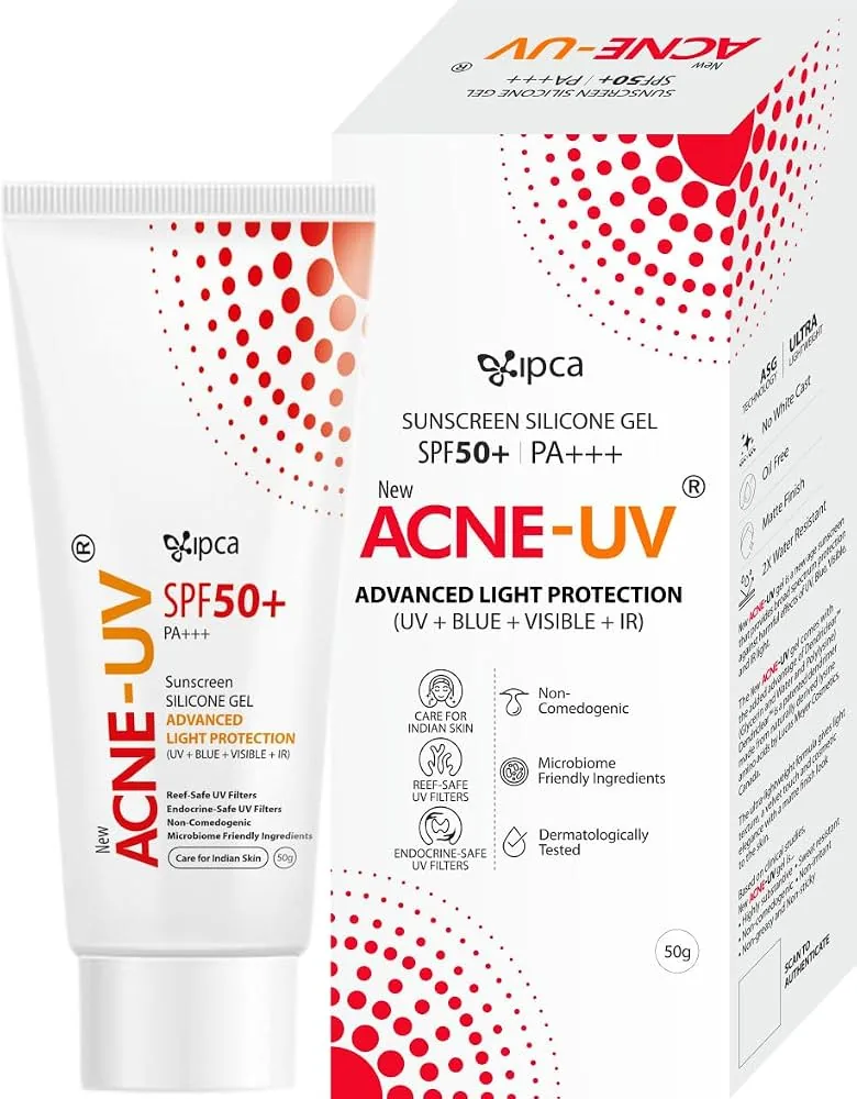Ipca Acne UV Gel SPF 50 | Matte Finish Sunscreen | Oil-Free Protection for Acne-Prone Skin Ipca Acne UV Gel SPF 50 | Matte Finish Sunscreen | Oil-Free Protection for Acne-Prone Skin - 50 gm