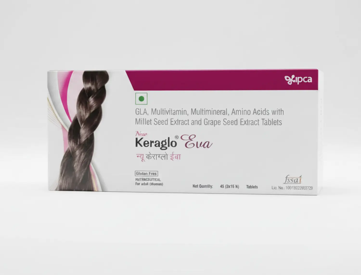 Ipca Keraglo Eva Tablets | Women's Hair Supplement | Nourishing Formula for Hair Strength