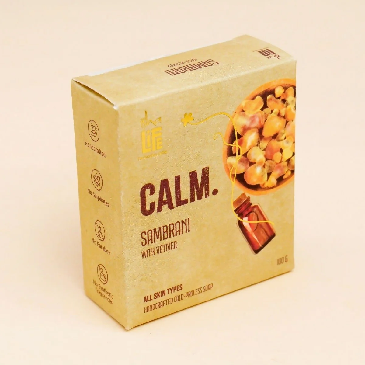 Isha Life Calm. Sambrani With Vetiver Handcrafted Soap | Cold-Processed Bathing Bar | Earthy Aromatherapy for All Skin Types-6