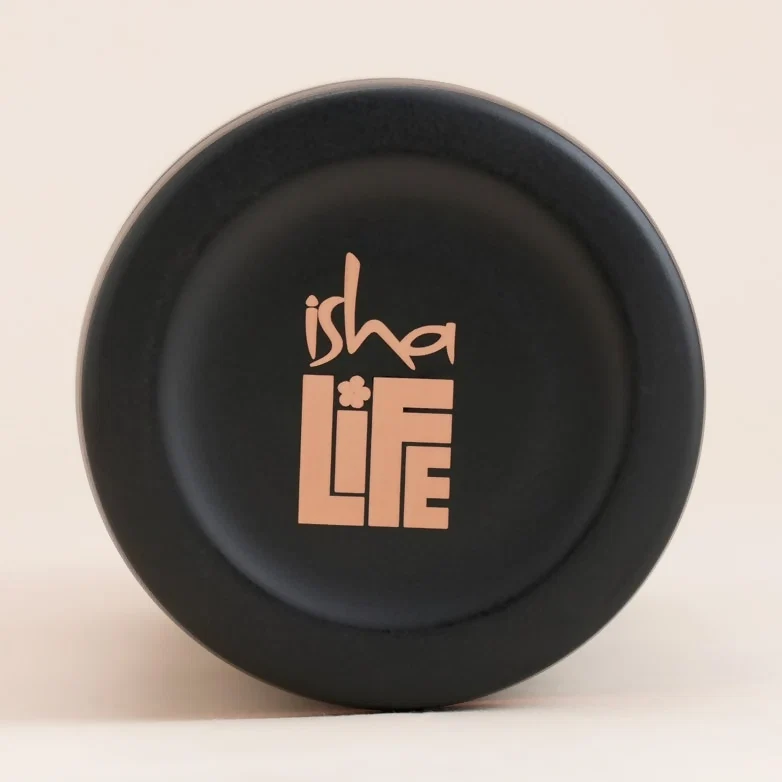 Isha Life Compact Copper Water Bottle (Coated) | Ayurvedic Wellness Drinkware | Leak-Proof Matte Black Design-8