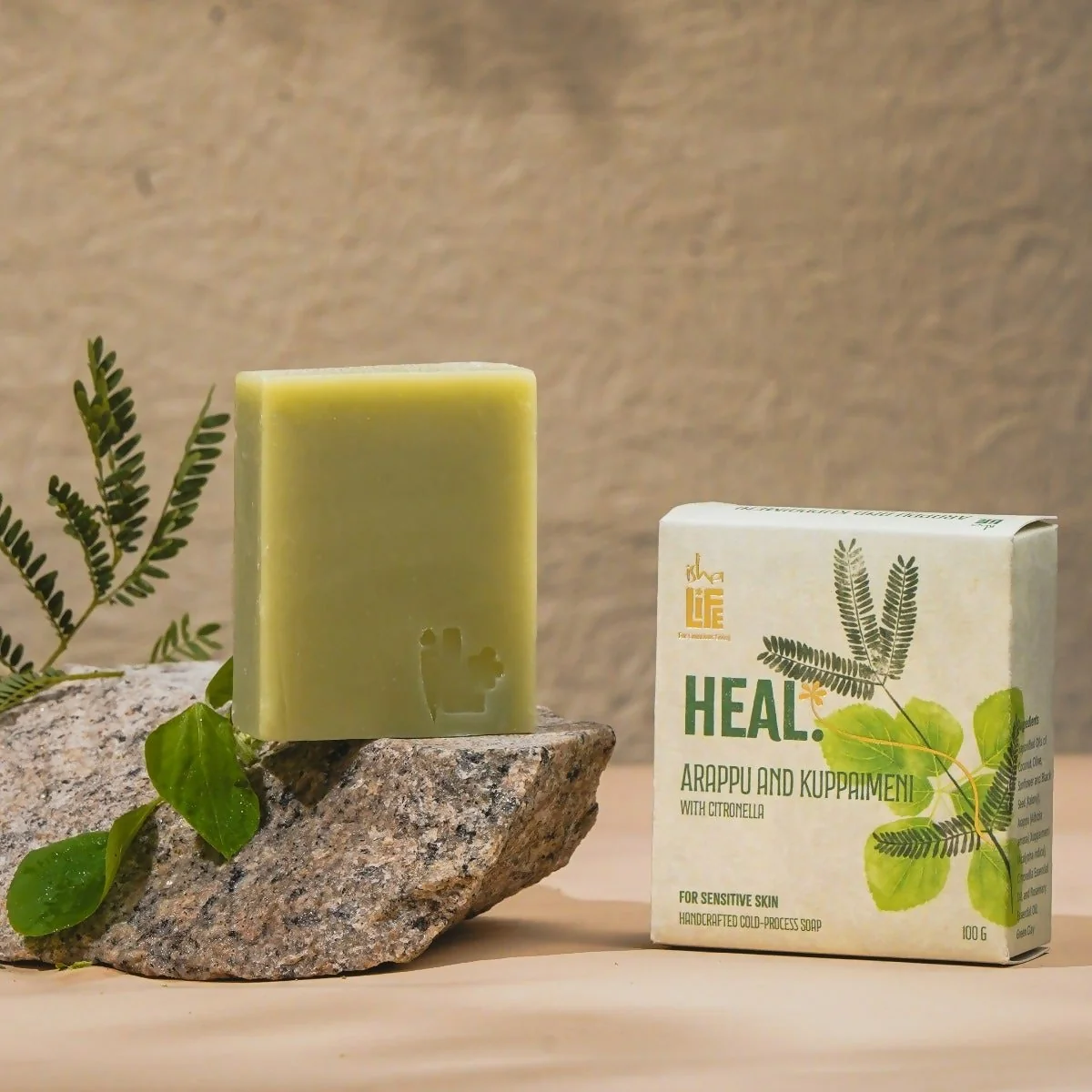 Isha Life Heal. Arappu And Kuppaimeni With Citronella Handcrafted Soap | Cold-Processed Herbal Bath Bar | Natural Skin Cleansing and Protection-1