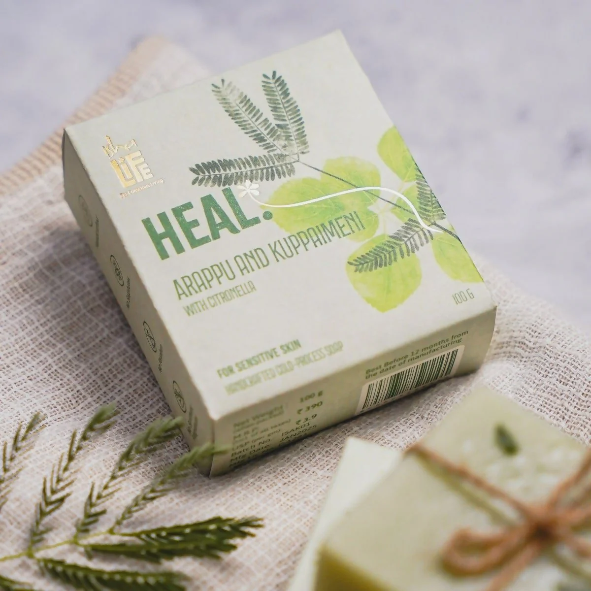 Isha Life Heal. Arappu And Kuppaimeni With Citronella Handcrafted Soap | Cold-Processed Herbal Bath Bar | Natural Skin Cleansing and Protection-3