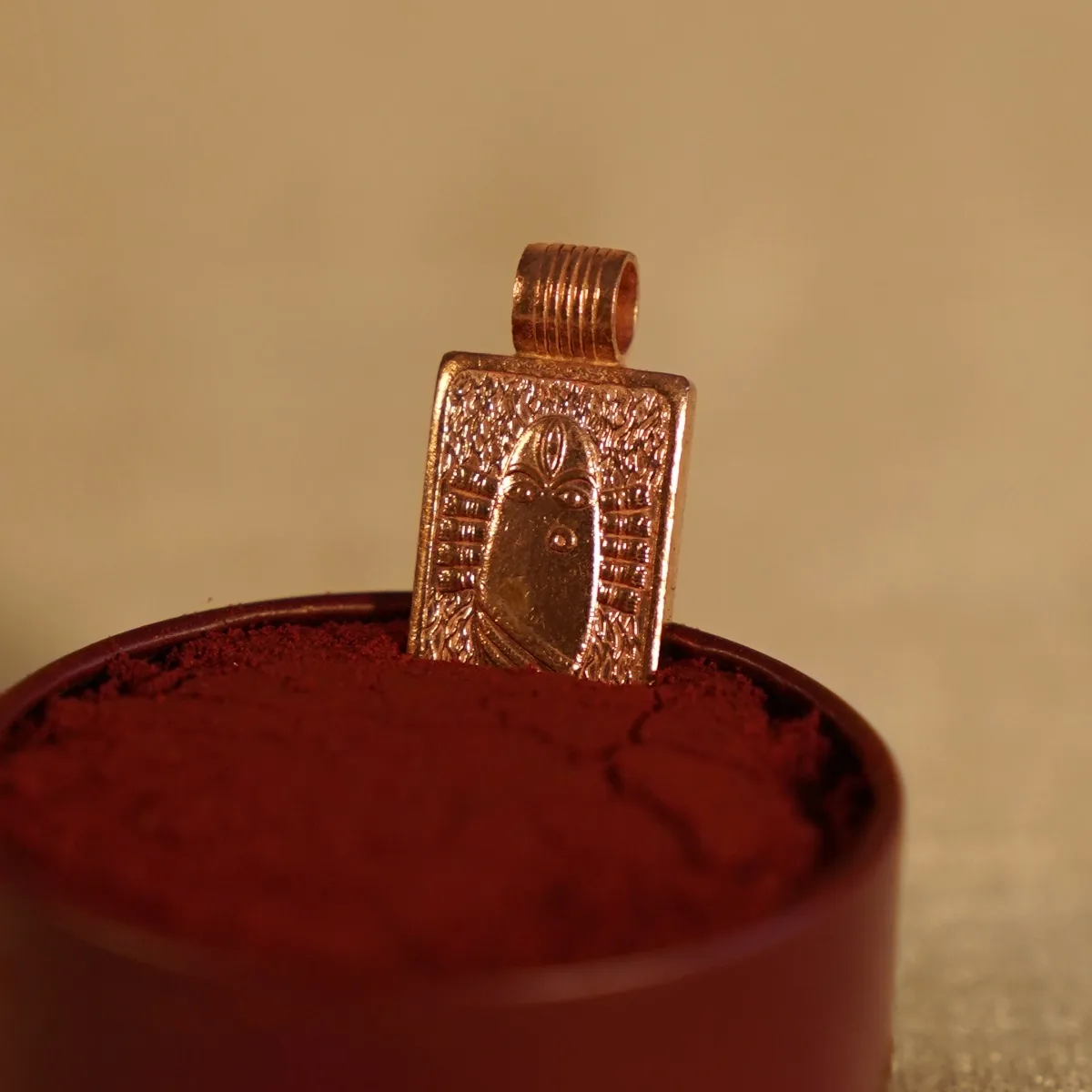 Isha Life Linga Bhairavi Copper Pendant | Consecrated Sacred Devi Pendant | Pure Copper Spiritual Accessory-1