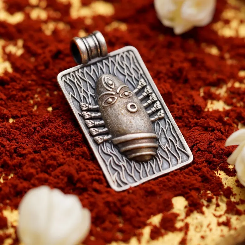 Isha Life Linga Bhairavi Silver Pendant | Consecrated Devi Yantra Spiritual Jewelry-1