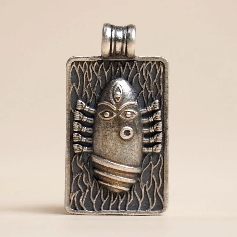Isha Life Linga Bhairavi Silver Pendant | Consecrated Devi Yantra Spiritual Jewelry-2