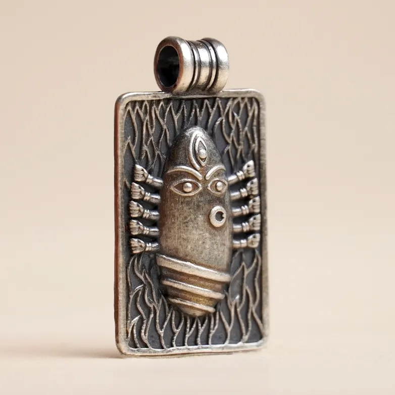 Isha Life Linga Bhairavi Silver Pendant | Consecrated Devi Yantra Spiritual Jewelry-3