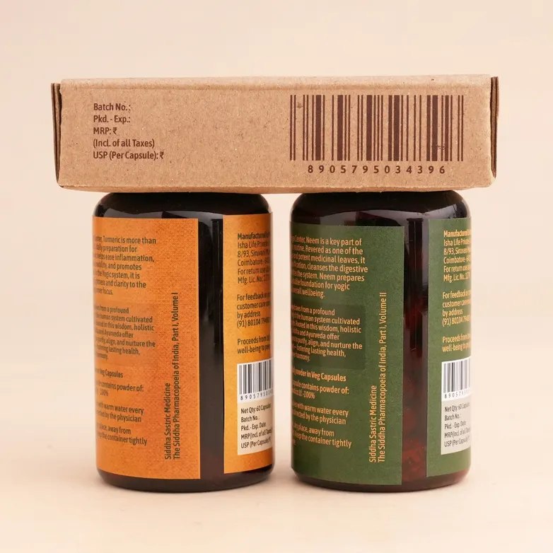 Isha Life Neem and Turmeric Capsules | Traditional Wellness Support | Natural Extracts-5