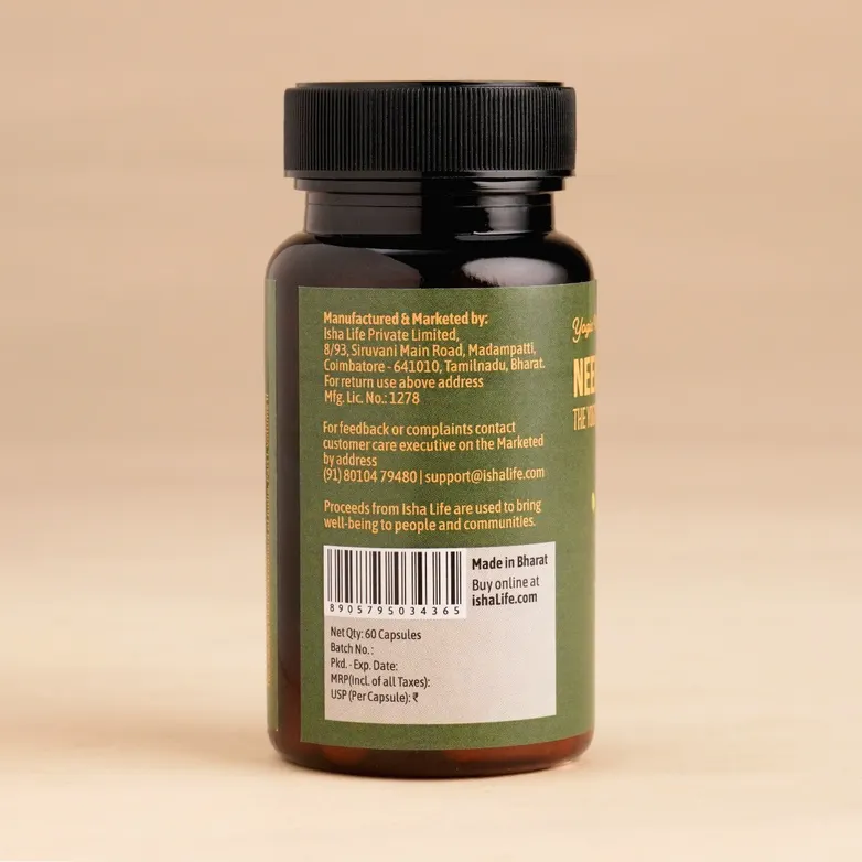 Isha Life Neem and Turmeric Capsules | Traditional Wellness Support | Natural Extracts-8