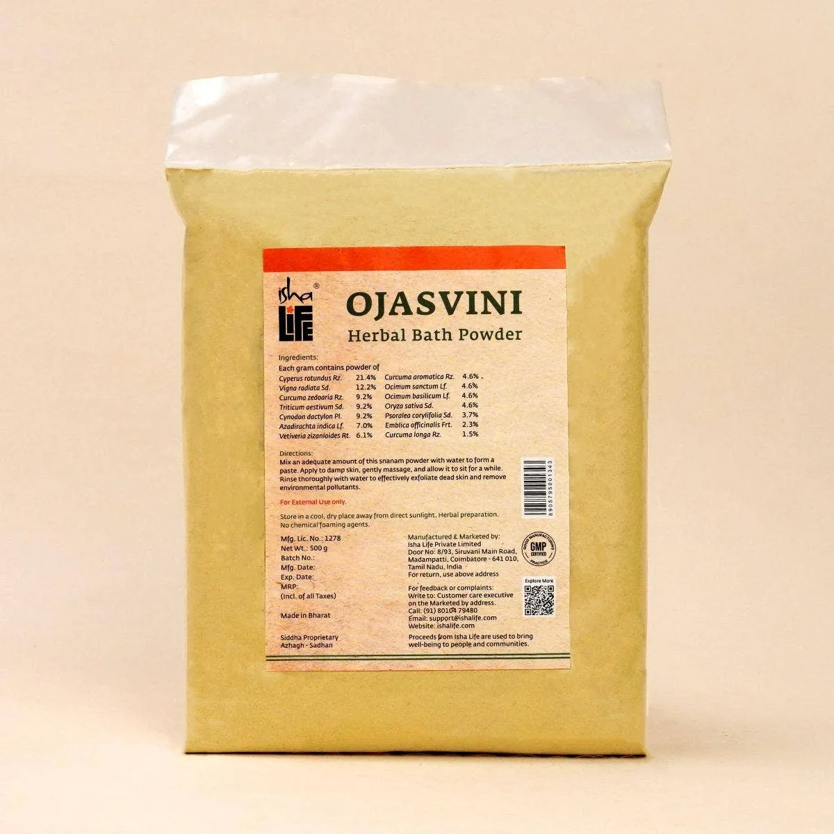 Isha Life Ojasvini Herbal Snanam Powder | Natural Soap-Free Bath Powder | Traditional Ayurvedic Body Wash-1