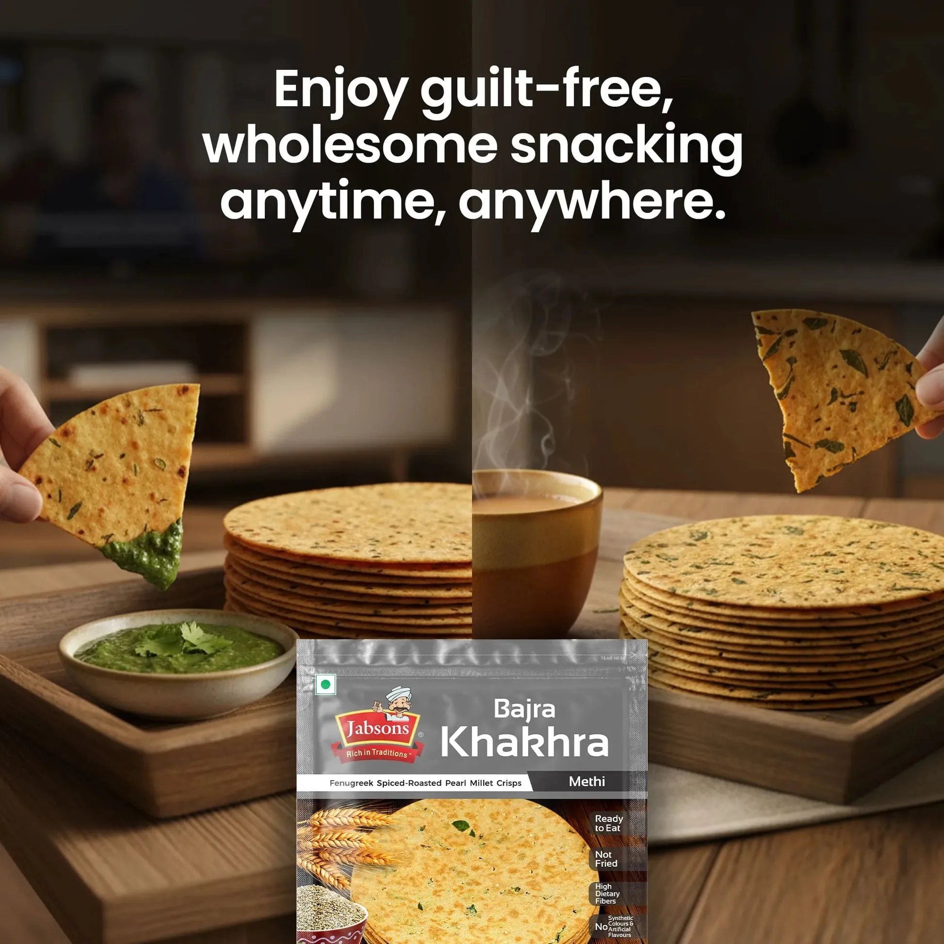 Jabsons Bajra Methi Khakhra Vacc Pack Jabsons Bajra Methi Khakhra Vacc Pack-Pack Size-180gm