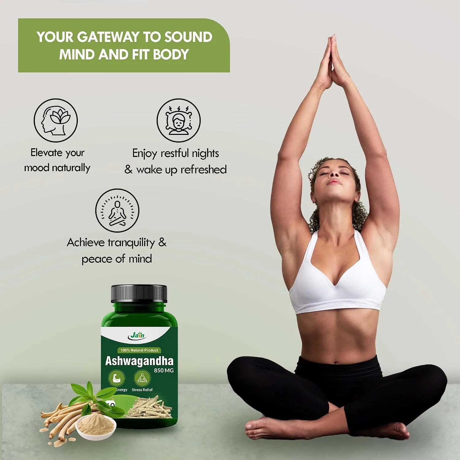 Jain Ashwagandha Tablets | Pure Ayurvedic Withania Somnifera | Natural Stress Relief & Vitality Support-6