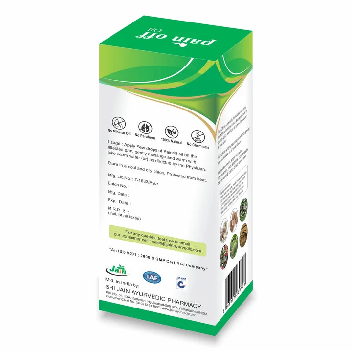 Jain Pain Off Oil | Natural Ayurvedic Joint & Muscle Massage Oil | Herbal Relief for Stiffness and Sprains-2