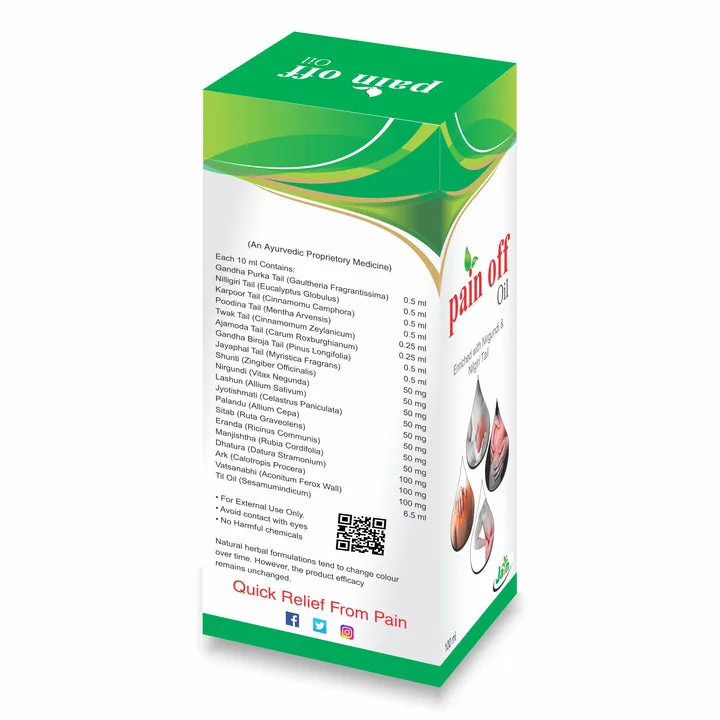 Jain Pain Off Oil | Natural Ayurvedic Joint & Muscle Massage Oil | Herbal Relief for Stiffness and Sprains-5