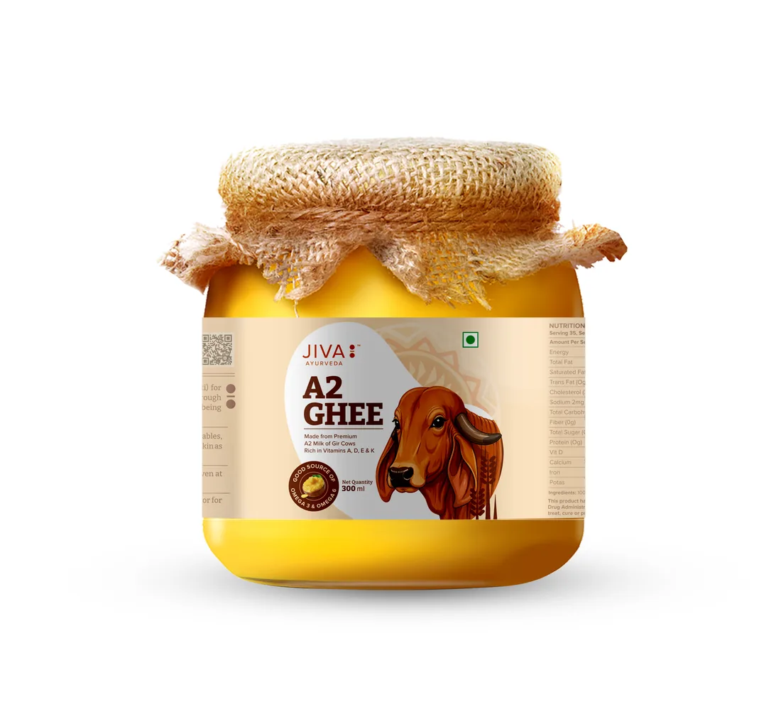 Jiva Ayurveda A2 Gir Cow Ghee | Traditional Vedic Bilona Ghee | Pure Grass-Fed Desi Cow Ghee-1