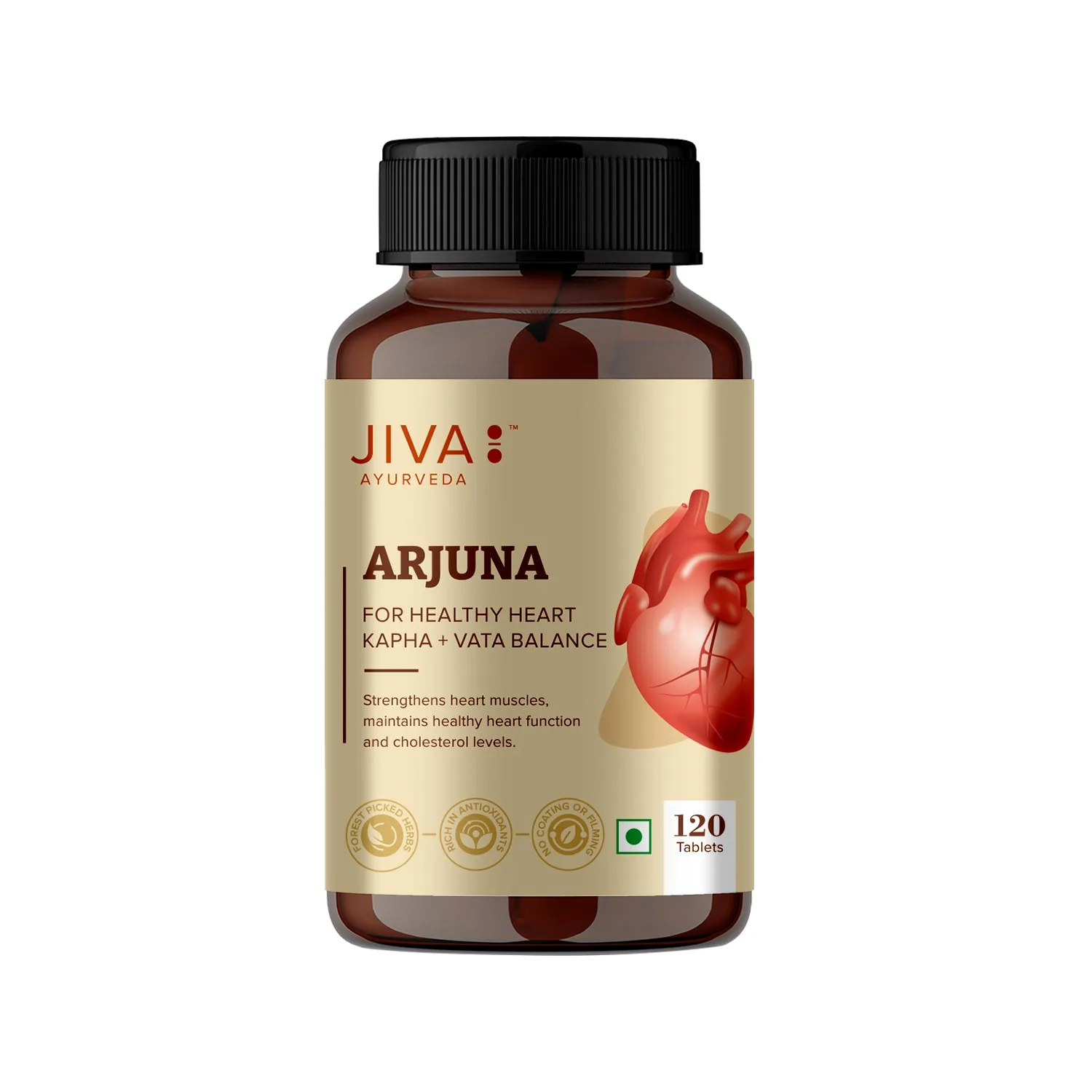 Jiva Ayurveda Arjuna Tablets | Natural Ayurvedic Cardioprotective Supplement | Heart Muscle & Circulation Support-1