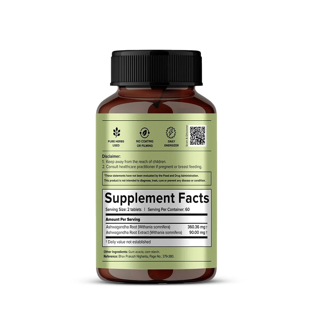 Jiva Ayurveda Ashwagandha Tablets | Pure Root Extract | Stress Relief & Vitality Support-2