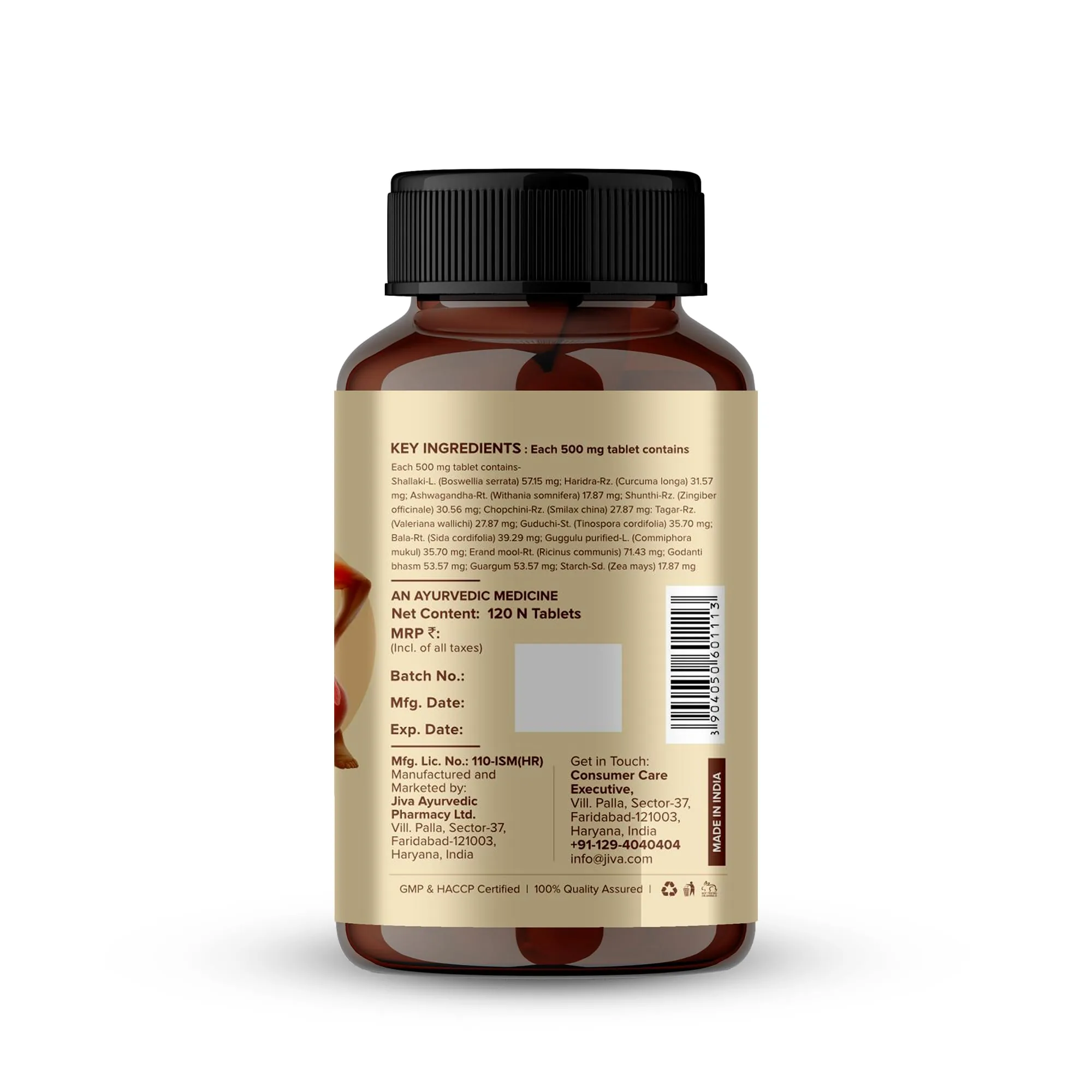 Jiva Ayurveda Pain Calm Tablets | Herbal Joint Support | Natural Muscle and Nerve Care-2