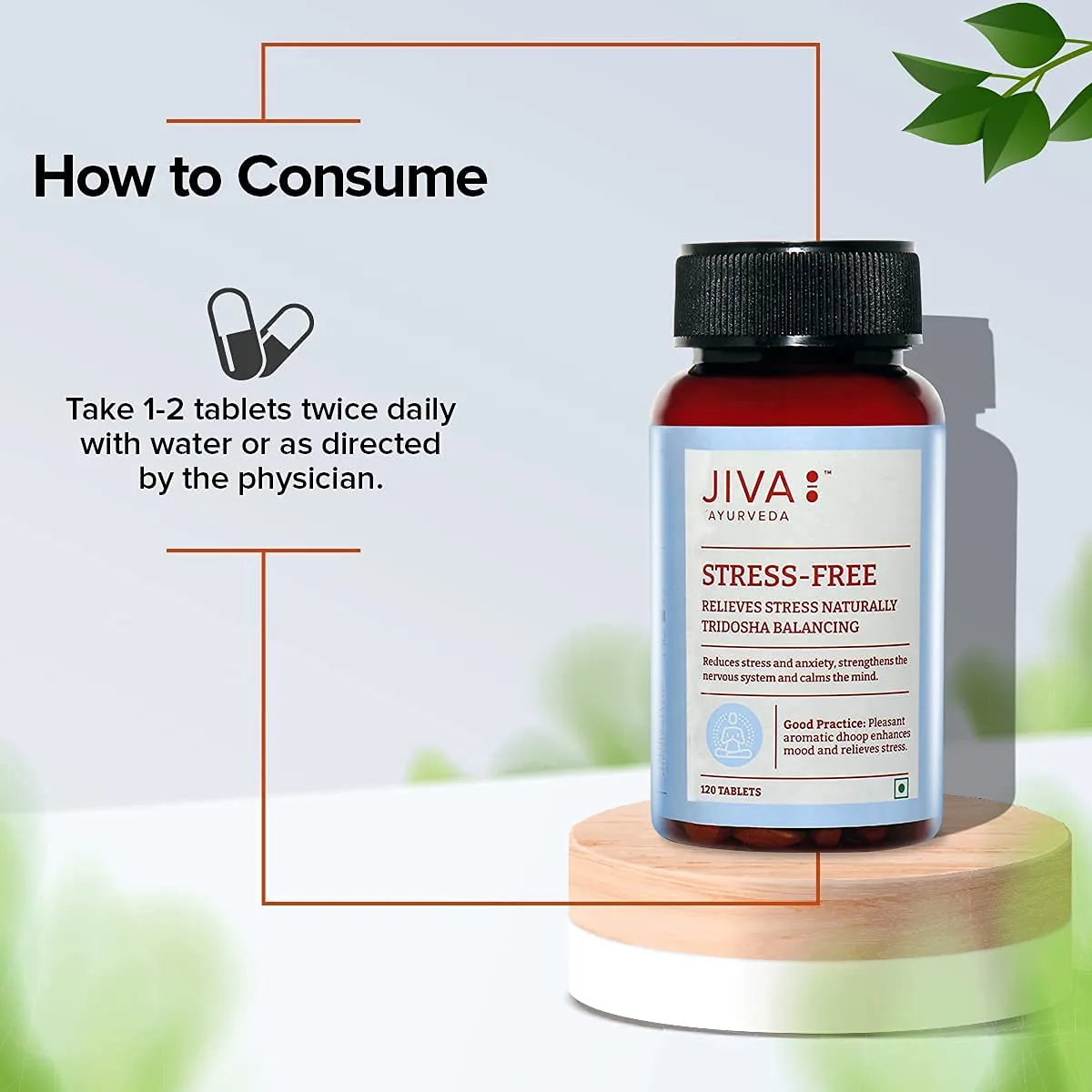 Jiva Ayurveda Stress-Free Tablets | Natural Herbal Formula | Calm Mind & Sleep Support-3