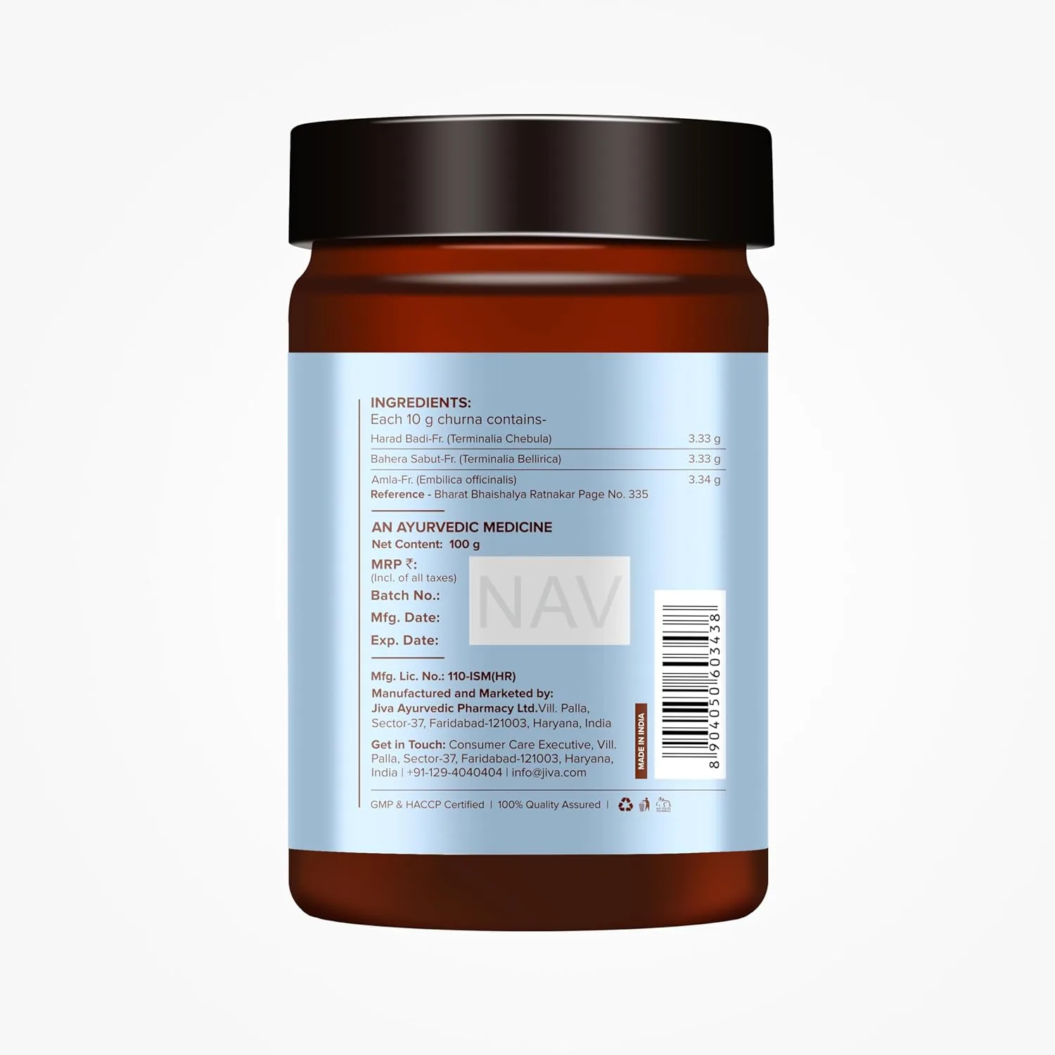 Jiva Ayurveda Triphala Churna | Ayurvedic Digestive Powder | Natural Detox & Dosha Balancer-2