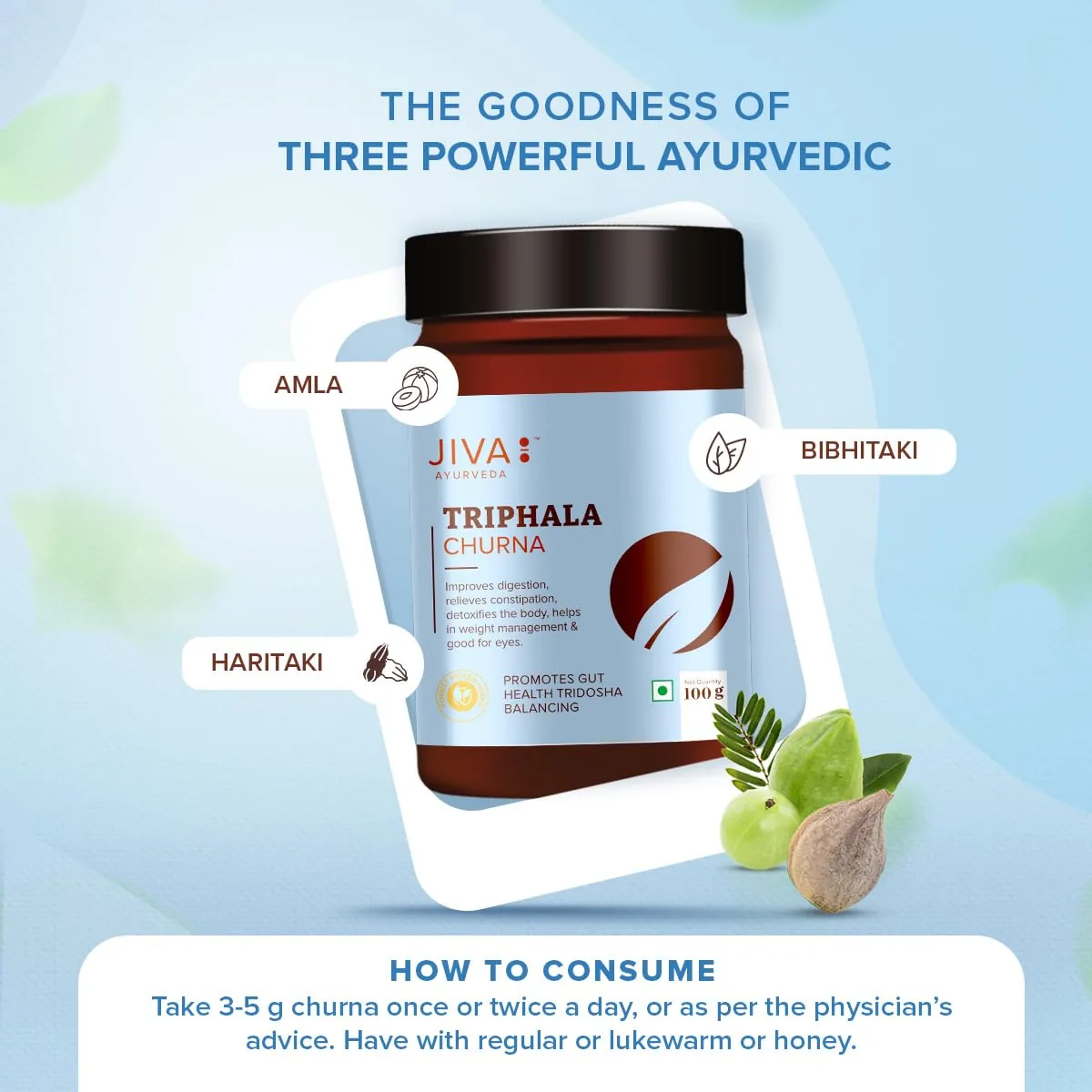 Jiva Ayurveda Triphala Churna | Ayurvedic Digestive Powder | Natural Detox & Dosha Balancer-5