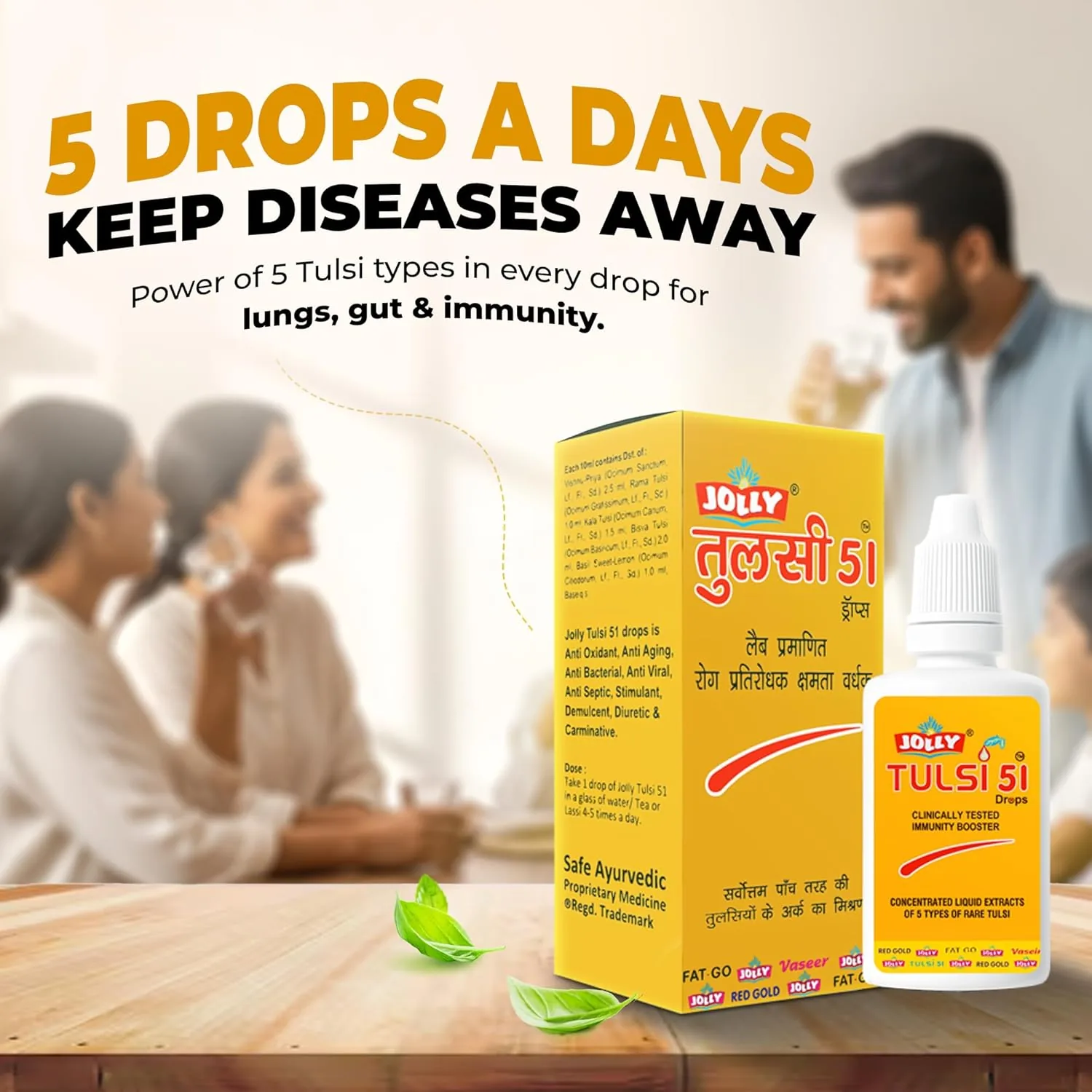 Jolly Tulsi 51 Immunity Booster Tulsi Drops | Liquid Herbal Extract | Natural Defense Support-6