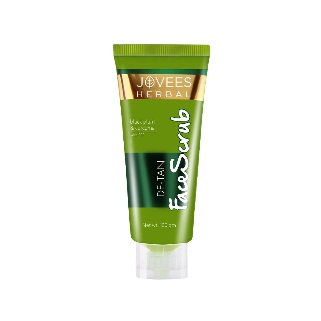 Jovees De-Tan Face Scrub (Black Plum & Curcuma) With Spf