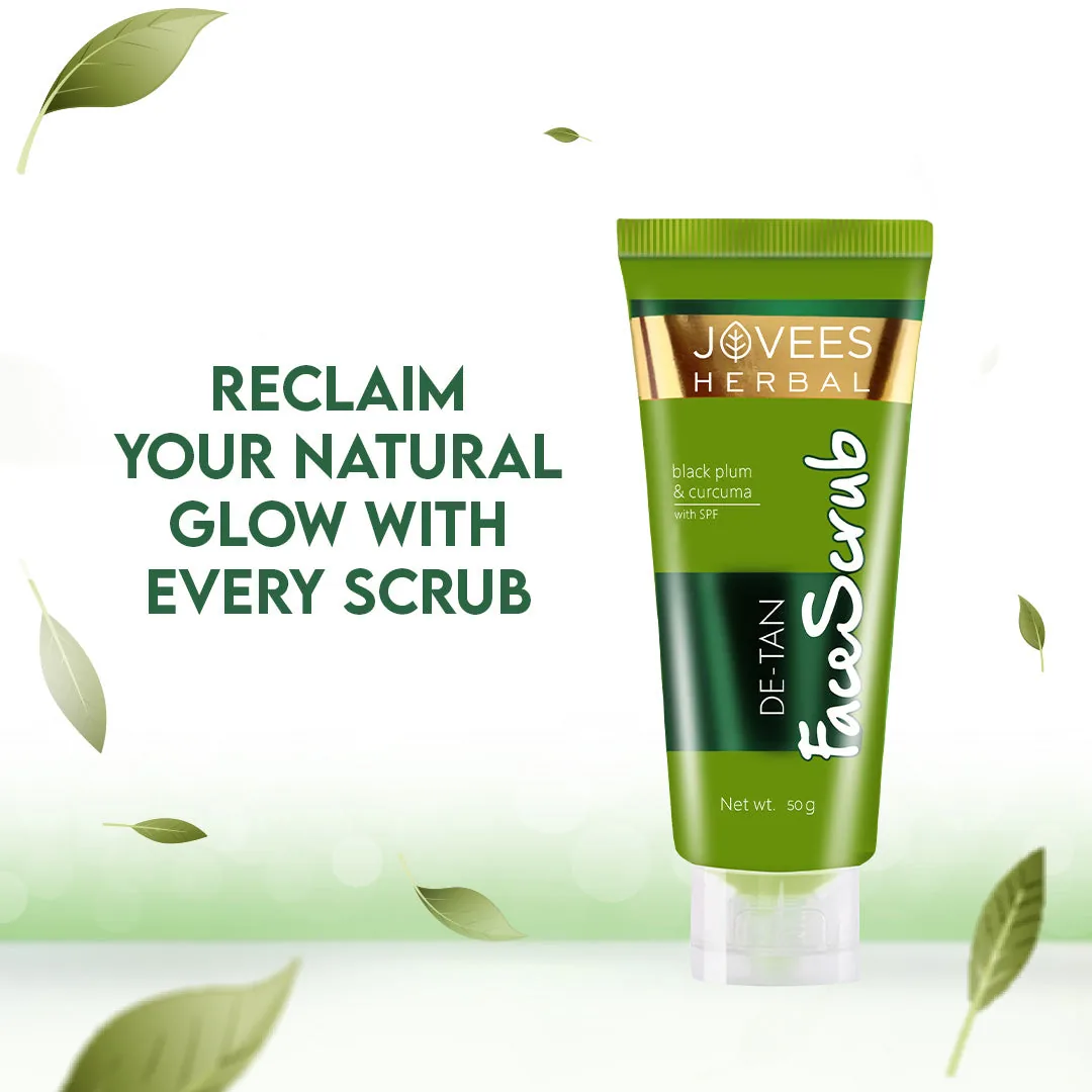 Jovees De-Tan Face Scrub (Black Plum & Curcuma) With Spf-3