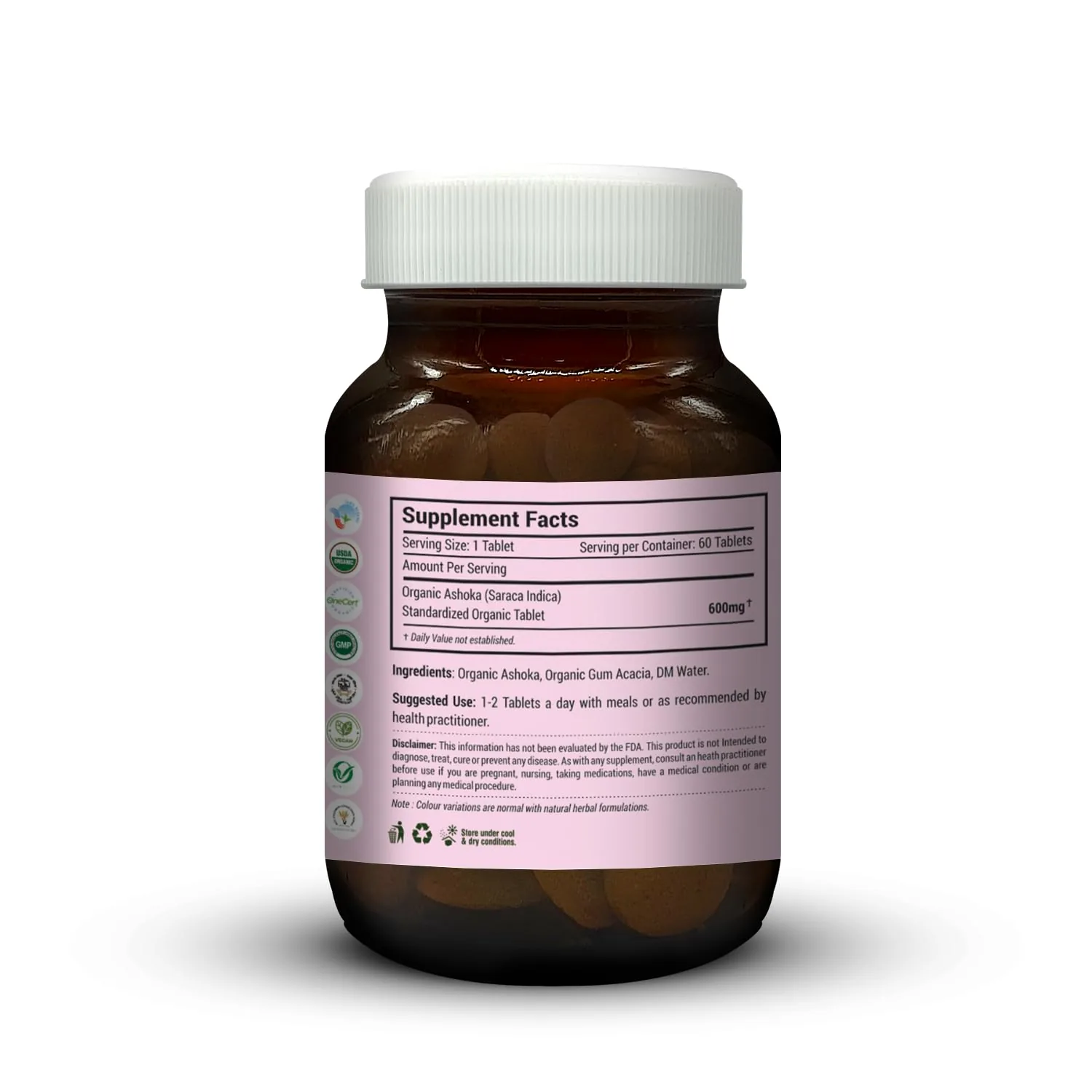 Just Jaivik Organic Ashoka Tablets | Ayurvedic Women's Wellness Supplement | Natural Hormonal Balance Support-2