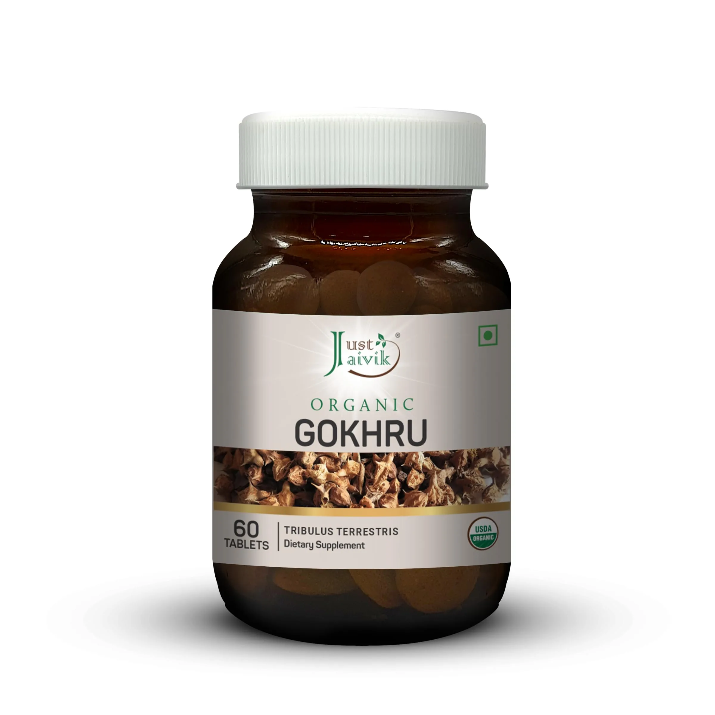 Just Jaivik Organic Gokhru Tablets | Ayurvedic Vitality Supplement | Natural Muscle & Energy Support-2