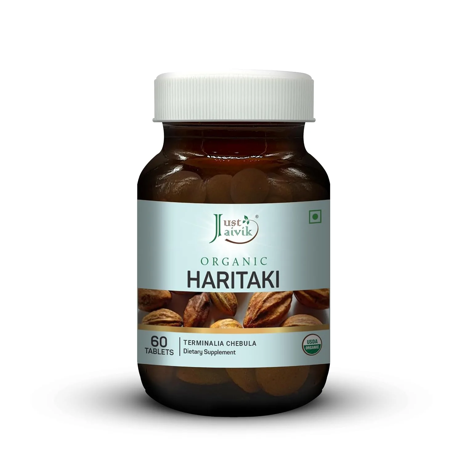 Just Jaivik Organic Haritaki Tablets | Ayurvedic Terminalia Chebula Caplets | Natural Detox & Vata Balance-2