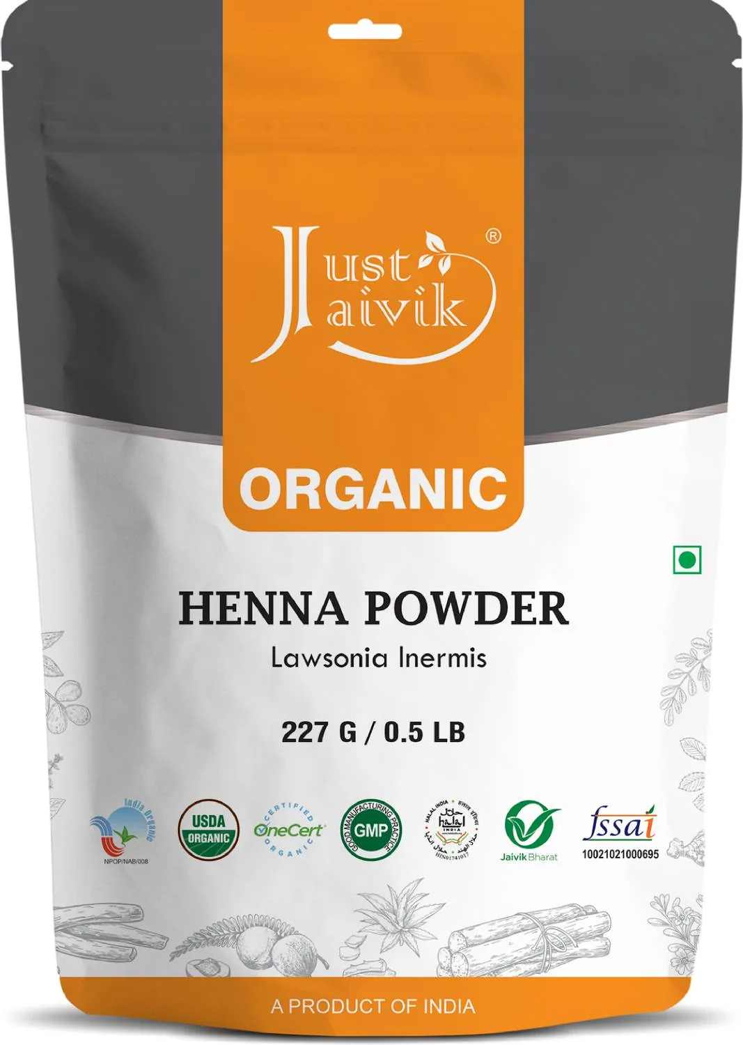 Just Jaivik Organic Henna Powder