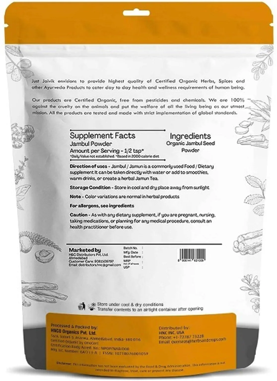 Just Jaivik Organic Jamun Seed Powder | Ayurvedic Herbal Supplement | Blood Sugar & Metabolic Support-2