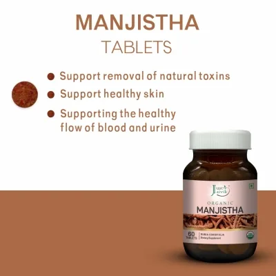Just Jaivik Organic Manjistha Tablets | Ayurvedic Blood Purifier | Natural Skin Glow & Detox-2