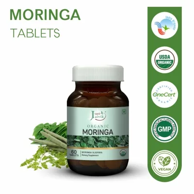 Just Jaivik Organic Moringa Tablets | Certified Organic Green Superfood | Natural Multivitamin Supplement-5