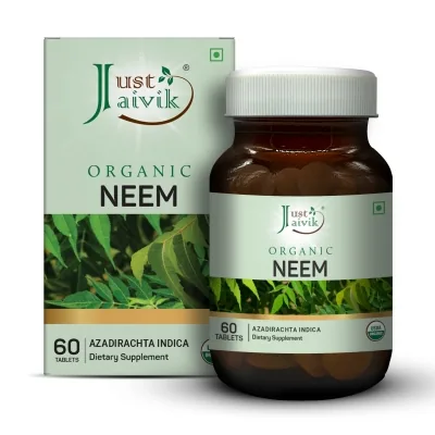 Just Jaivik Organic Neem Tablets | Natural Ayurvedic Detoxifier | Skin and Blood Purifier Support-3
