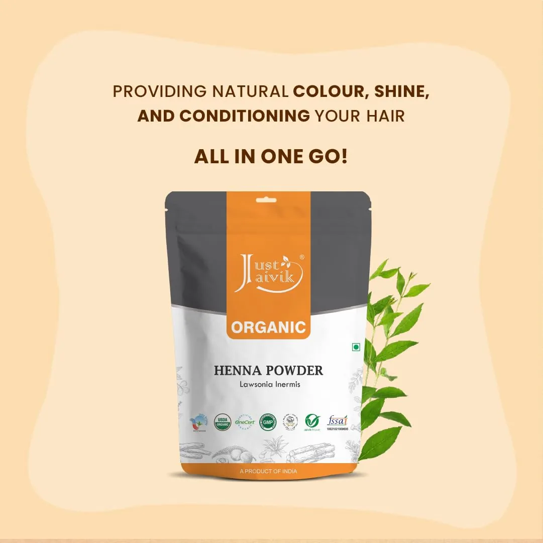 Just Jaivik Organic Neutral Henna Powder | Chemical-Free Cassia Obovata | Natural Hair Conditioner & Scalp Cleanser-5