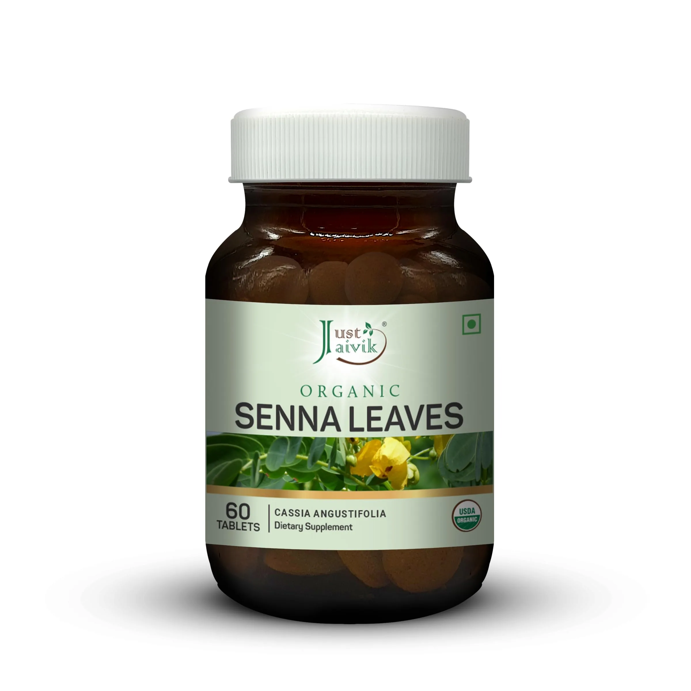 Just Jaivik Organic Senna Tablets | Pure Herbal Laxative | USDA Certified Organic Digestive Support-2