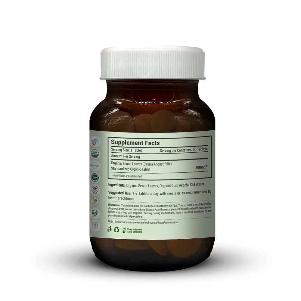 Just Jaivik Organic Senna Tablets | Pure Herbal Laxative | USDA Certified Organic Digestive Support-3